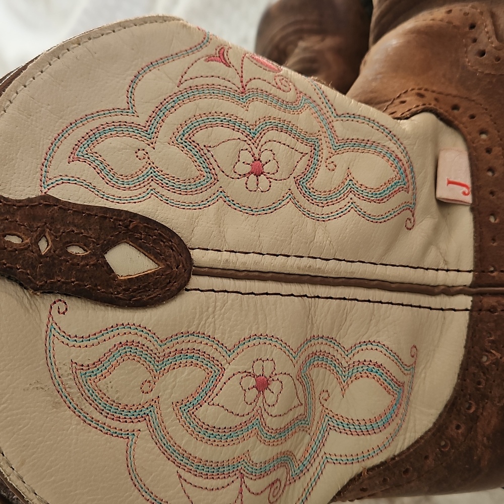 Womens Justin Gypsy Brown and Cream Western Boots Size 6.5B - Picture 9 of 15
